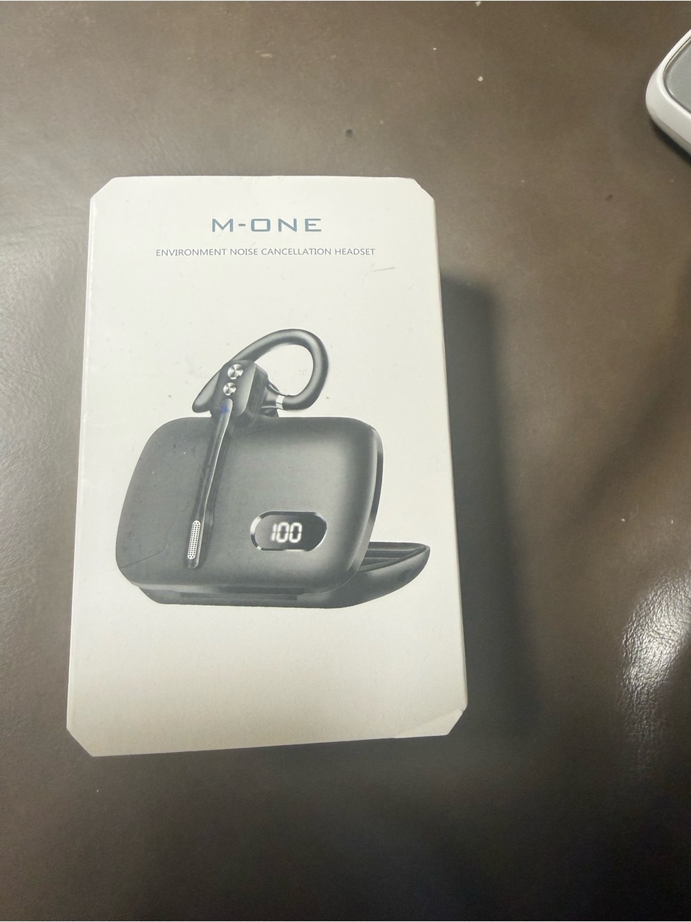 Black Noise-Canceling Earhook Headset with Charging Case